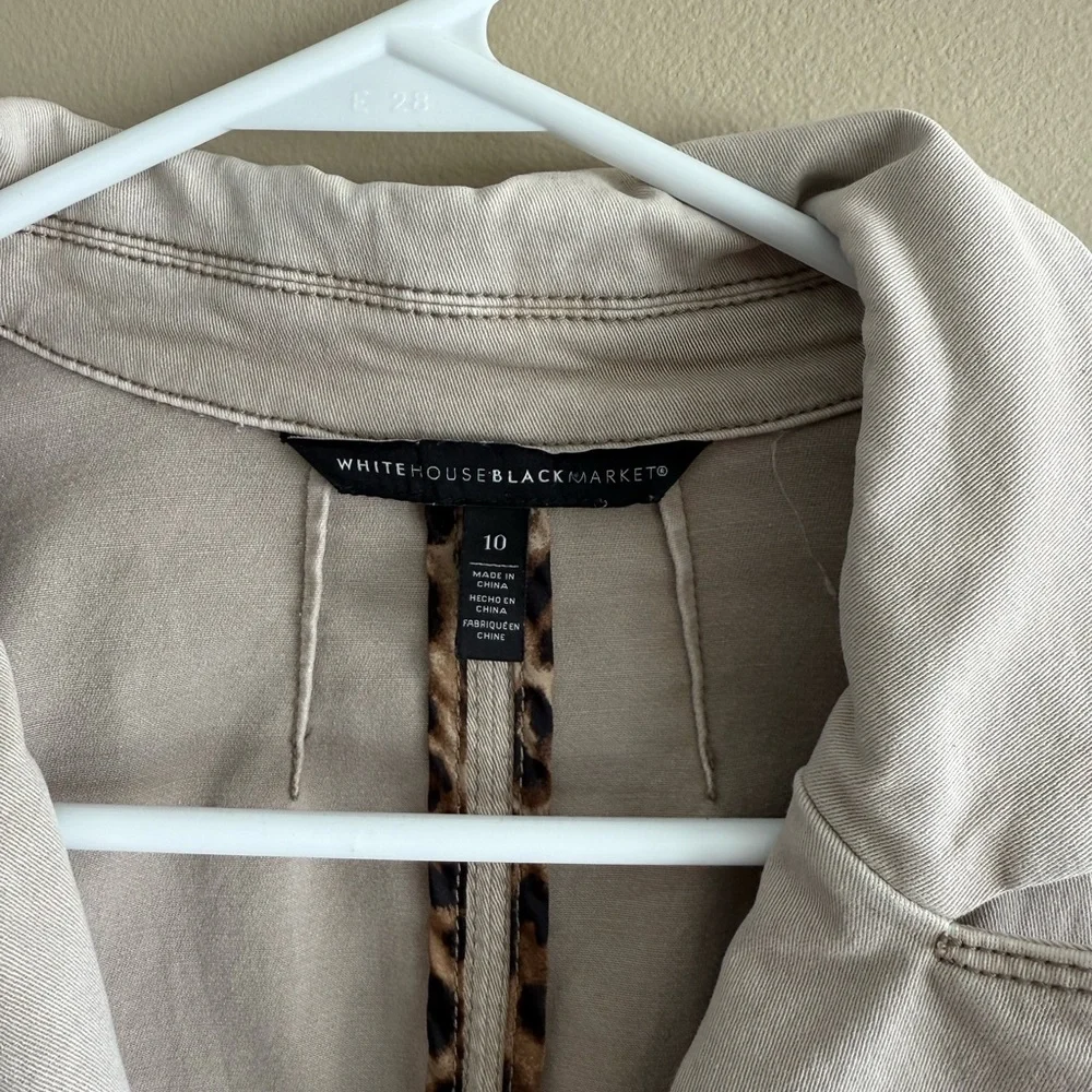 White House Black Market Taupe Blazer with Silver Buttons - Picture 7 of 9